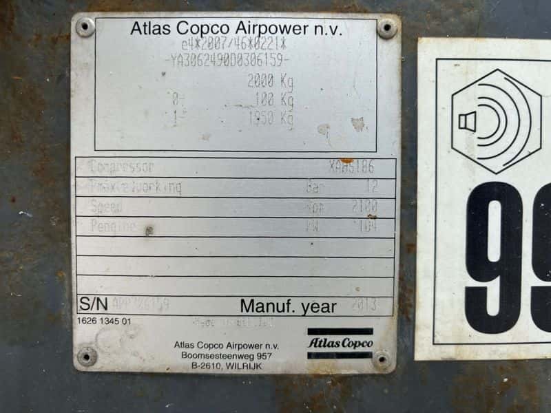 Kompresor Atlas Copco XAHS 186 - Thumbnail 4