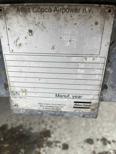Kompresor Atlas Copco XAS 97 z osuszaczem z 2011r - Photo 5