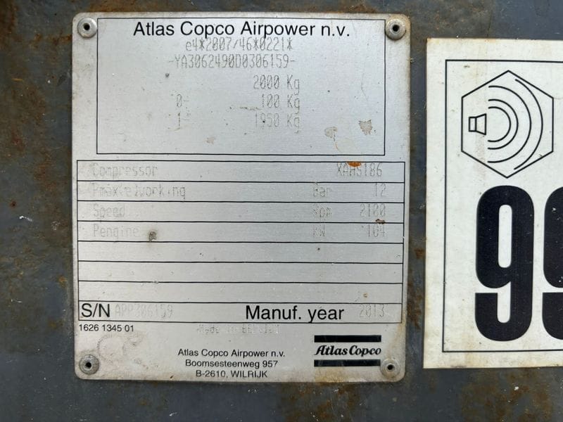 Kompresor Atlas Copco XAHS 186 - Photo 4