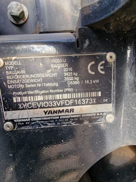 Koparka gąsienicowa Yanmar VIO 33 - U, 2016 r - 3170 Mth - Photo 4