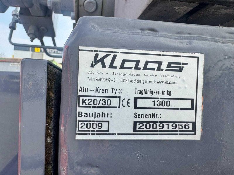 Żuraw ciesielski, dźwig Klaas K20/30  -2009 r - przyczepa 3500 kg - Photo 3