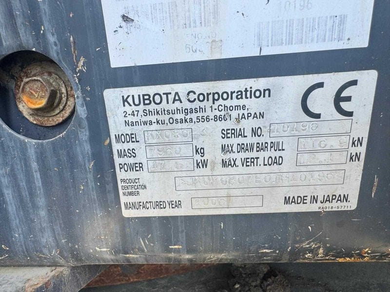 Koparka Kubota  KX080-3  - 2006r - 5700 Mth - Photo 3